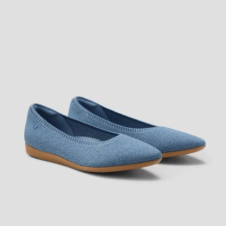 VIVAIA Walker | Aria Walker Lightweight  Women Pointed Flats In Denim Blue |