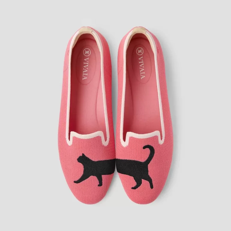 VIVAIA Audrey | Audrey Round-Toe Patterned Loafers For Bunions In Pink-Cat |