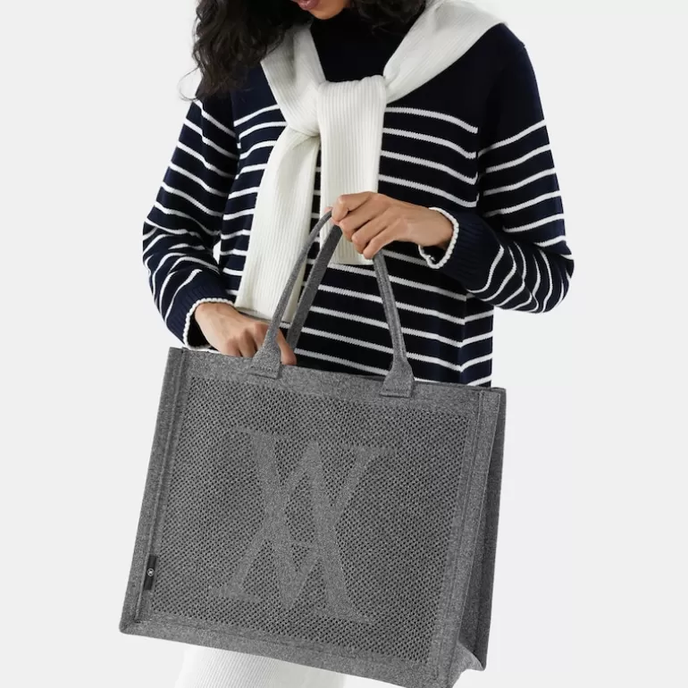 VIVAIA All Bags | Totes | Charly Tote Bag In Pale Grey-Women's Sustainable, Washable Knitbags |