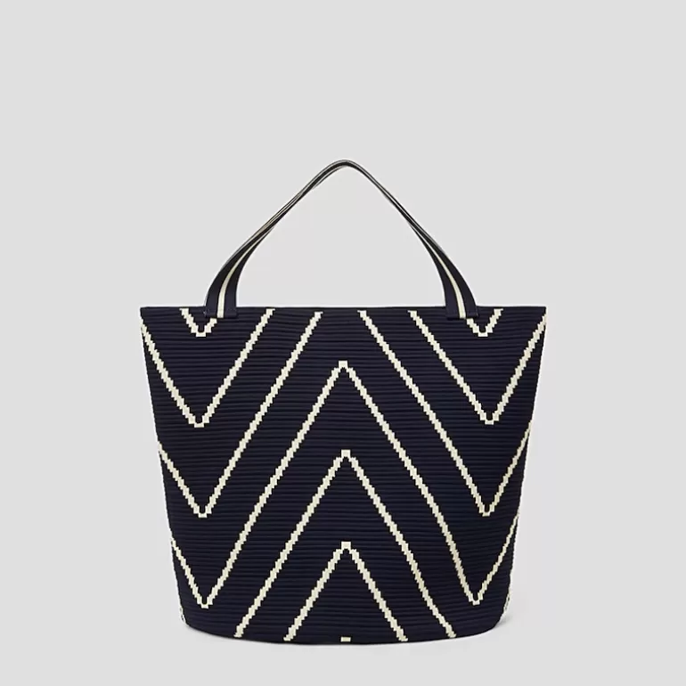 VIVAIA All Bags | Totes | Colette Petite Bucket Washable Tote Bag In Marine Chervon |