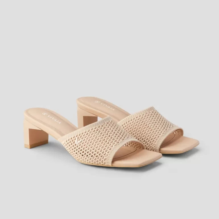 VIVAIA Jade | Juliet | Juliet Square-toe Heeled Sandals In Almond-Sustainable & Stylish |