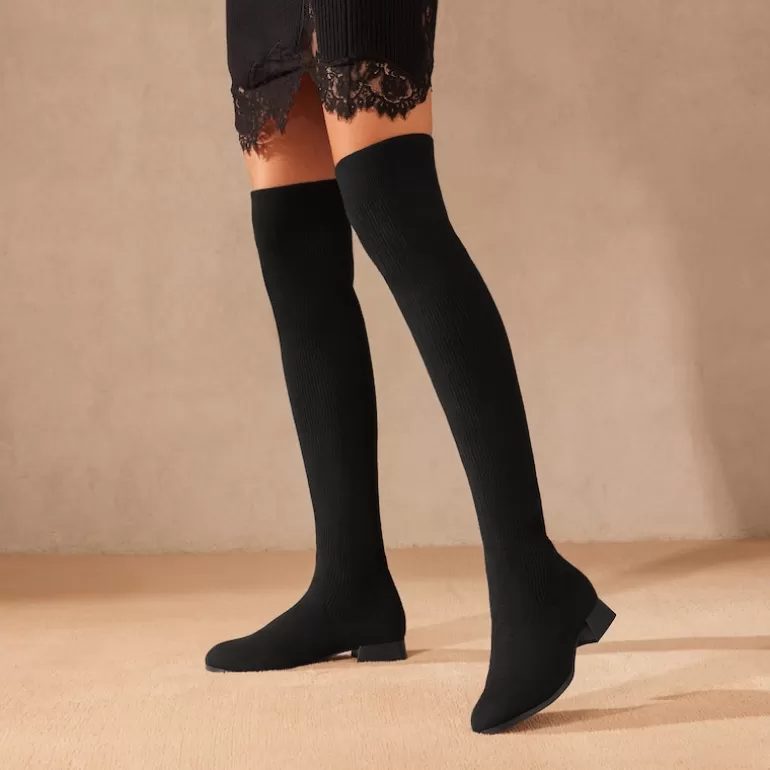 VIVAIA Madeline | Madeline Pro Round-Toe Water-Repellent Wool Over-the-Knee Boots In |