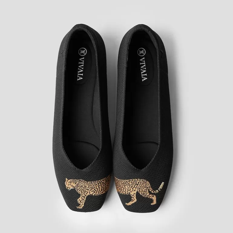 VIVAIA Margot | Margot 2.0 Square-Toe Flats For Bunions & Wide Feet In Black Cheetah |