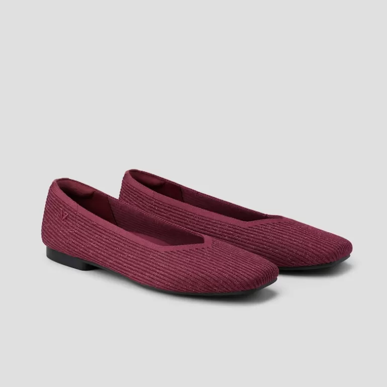 VIVAIA Margot | Margot 2.0 Square-Toe Flats For Bunions & Wide Feet In Sparkle Burgandy |