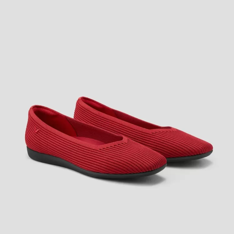 VIVAIA Walker | Margot Walker Square-Toe Flats For Bunions&Wide Feet In Ruby Red-More Light & Breathable Margot |