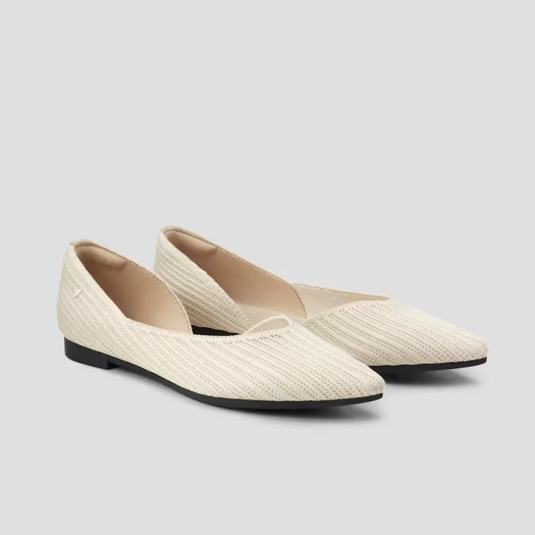 VIVAIA Melia | Melia Pointed-Toe Striped Flats For Wide Feet In |