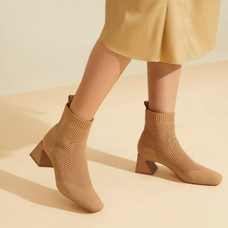 VIVAIA Melissa | Melissa Perforated Block Heel Boots In -Sustainable & Washable |