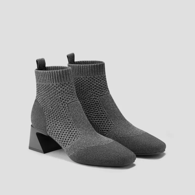 VIVAIA Melissa | Melissa Square-toe Heeled Boots In Lava Gray | Women's Sustainable And Stylish Shoes |