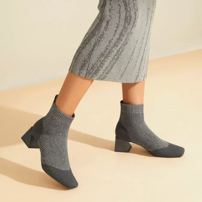 VIVAIA Melissa | Melissa Square-toe Heeled Boots In Lava Gray | Women's Sustainable And Stylish Shoes |