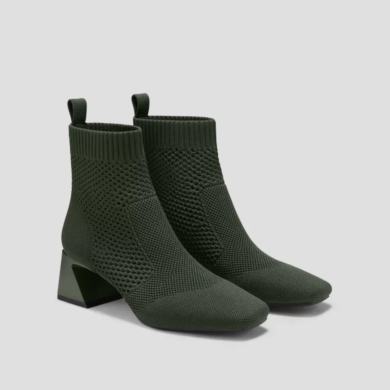 VIVAIA Melissa | Perforated Block Heel Boots (Melissa), Olive Green, EU37 |