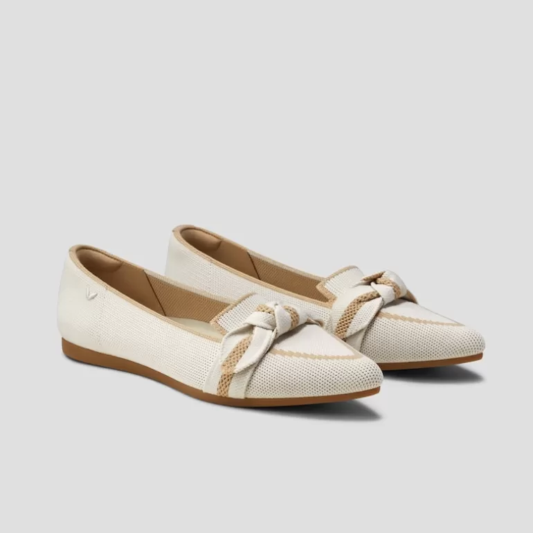 VIVAIA Michelle | Pointed-Toe Bow Loafers (Michelle2.0), Beige, EU40.5 |