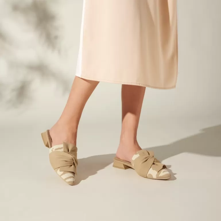 VIVAIA Yaffa | Pointed-Toe Knot Mules(Yaffa Pro), Nude Peach, EU35 |