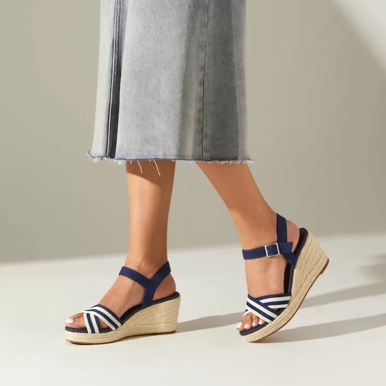 VIVAIA Sally | Round-toe Wedge Sandals (Sally Pro), NAVY, EU35 |