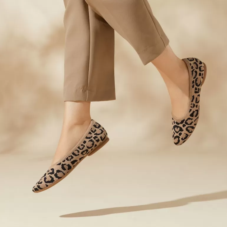 VIVAIA Tamia | Tamia Comfortable Round-Toe Ballet Flats In Leopard |