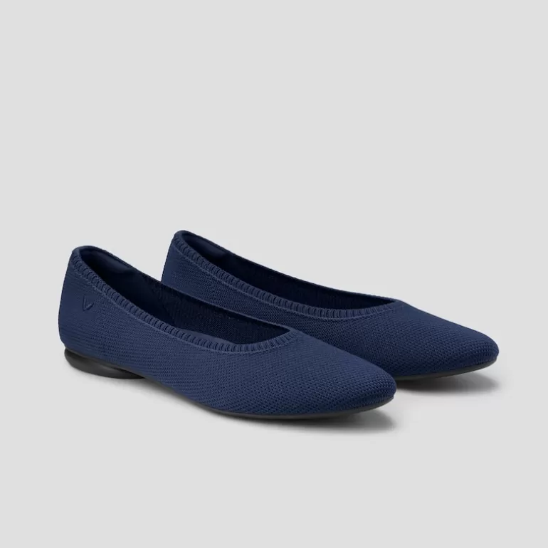 VIVAIA Tamia | Tamia Round-Toe Ballet Women's Comfortable Flats In Dark Blue |