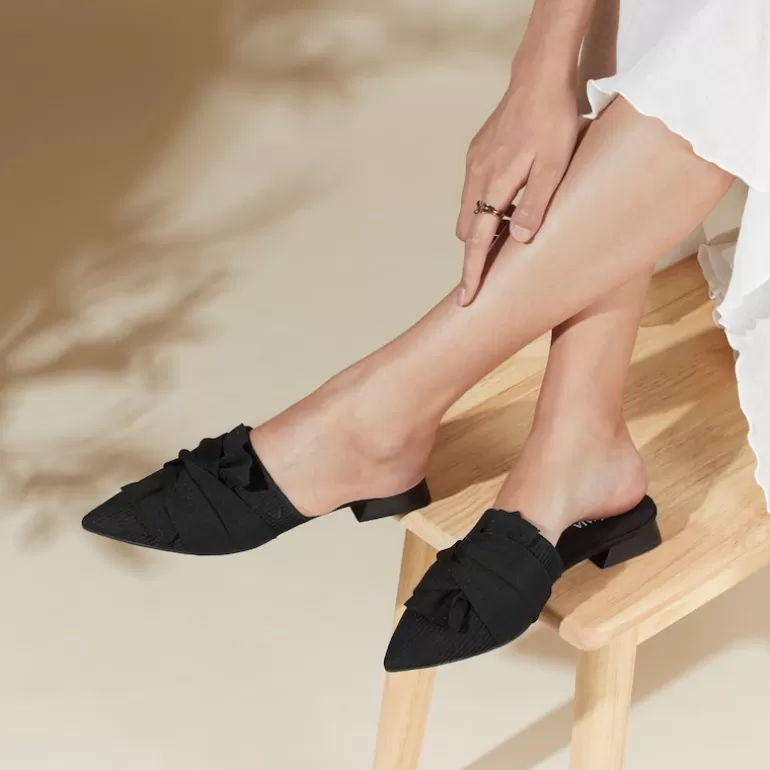 VIVAIA Yaffa | Yaffa Pointed-Toe Knot Mules In -Sustainable & Style Shoes |